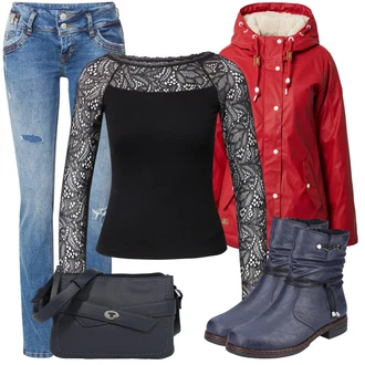 Outfit sa Siva Čizma Iznad Koljena/Dodatak Rieker "Jesenski outfiti"