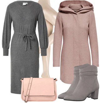 Outfit sa Siva Haljina Veći Broj Ichi "Jesenski outfiti"