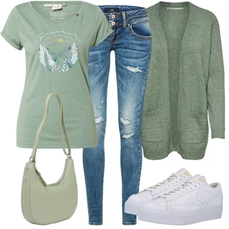 Outfit sa Krem/Bijela/Crvena Kožna Tenisica/Tanka Tenisica/Tenisica s platformom/Skate cipela/Niska Tenisica/Vintage Tenisica Nike Sportswear "Jesenski outfiti"