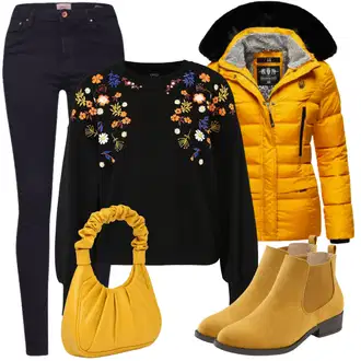 Outfit sa Narandžasta/Tamnocrvena/Crvena/Smeđa Kožna Jakna/Push-up Traperice/High Waist Traperice/Muška Kožna Jakna/Traperica Niskog Struka/Traperica Niskog Struka/Traperice Slim Kroja/Kožne Cipele/Trenerke Traperice/Bikerske Traperice Only "Jesenski outfiti"