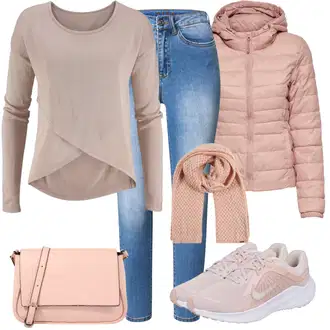 Outfit sa Svjetloplava/Plava Termo Traperice/Kožne Cipele/Muška Kožna Jakna/Push-up Traperice/Traperice s Prorezom/Zimska jakna/High Waist Traperice/Slip-on Traperice Vila "Jesenski outfiti"