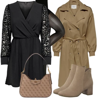 Outfit sa Pink/Ljubičasta/Smeđa/Bež Čizmica ljetna gležnjača/Podstavljena Gležnjača/Čizma na Špic/Kožna gležnjača Tamaris "Jesenski outfiti"