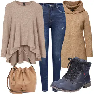 Boja Outfit sa Bež/Smeđa Kaput od Buklea/Pleteni Flis Kaput/Pleteni Kaput/Kaput od Tvida/Kaput od Vunenog Flisa/Zimski Kaput Vuneni kaput/loden kaput Only "Jesenski outfiti"Look: Boja, Vanjski, Za Kuću, Preodjeven, Sveučilišna, Mom