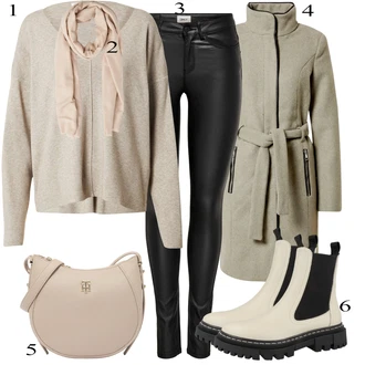 Outfit s Černá/Šedá Kozačka Chelsea Boty Tamaris "Podzimní Outfit"