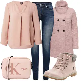 Outfit sa Pink/Bež/Plava Torba Za Preko Ramena Calvin Klein Jeans "Jesenski outfiti"