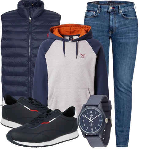 Blau/Dunkelblau/Hellblau Hose Große Größe/Slim Fit Jeans/Leder Schuhe/Low Rise Jean/Lederjacke/Sportschuhe/Regular-Fit Jeans/Push up Jeans/Knöchelstiefel/Winterjacke/Tapered-Jeans/Low Waist Jean/Damen 7/8-Länge Jeans/Schlupfjeans Tommy Hilfiger kombinieren mit Grau/Rot/Hellgrau/Dunkelblau Sport Hoodie/Sport Sweatshirt/Vintage Hoodie/Hoodie/Ausgefallener Hoodie/Partner Hoodie/Kapuzenpullover Iriedaily