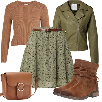 Outfit sa Smeđa/Bež Čizmica ljetna gležnjača/Zimska gležnjača/Vintage Gležnjača/Kožna gležnjača/Podstavljena Gležnjača/Široke čizme/Ravna Gležnjača/Gležnjača na Vezanje Rieker "Lijepi outfit za slobodno vrijeme"