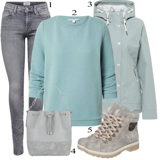 Outfit s Modrá Mikina/Móda Pro Plnoštíhlou/Teplák Tom Tailor Denim "Podzimní Outfit"