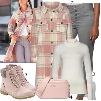Hodanje Zima Outfit sa Pink Gležnjača na Vezanje/Ravna Gležnjača/Klasična čizmica/Zimska gležnjača/Kožne muške cipele/Tenisica Zimske Tenisice/Podstavljena Gležnjača/Zimska Čizma Lascana "Tvoj otmjeni outfit"Look: Apres ski, Hodanje, Skate, Skating