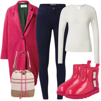 Šik Outfit s Tmavě modrá Džíny Kožená bunda/Zimní bunda/Kotníková Bota/Termální Džíny/Dámské Džíny s Délkou 7/8/High Waist Džínové Kalhoty/Push up Džín/Kožené Boty Only "Módní vzhled pro podzim"Look: Styl, Šik, Elegantní, Cool, Disko, Francouzské, Krásný, Old Money, Bezešvé