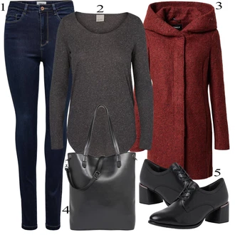 Outfit s Černá Bota/Zvonová Kalhoty Tamaris "Podzimní Outfit"