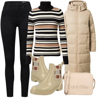 Outfity pro dešťové počasí Festival s Béžová/Khaki Nezařazené Girlfriend Collective "Podzimní Outfit"Look: Bar, Koncert, Den matek, Škola, Galavečer, Chatky, Festival