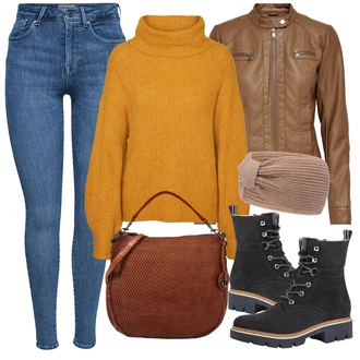 Outfit s Hnědá Klapka na ucho & čelenka Klapka Na Uši & Čelenka VERO MODA "Podzimní Outfit"