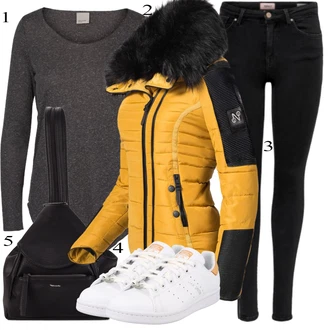 teplý Outfit sa Žuta Jakna za turno skijanje/Donja Jakna/Zimska Jakna/Jedriličarska jakna/Izuzetna jakna/Skijaška jakna/Ljetna pod-jakna/Puferica Jakna/Hibridna jakna/Jakna za jahanje/Outdoor Jakna Navahoo "Jesenski Outfit"