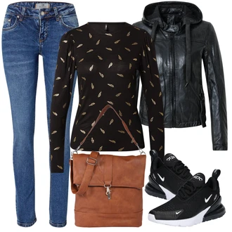 Air Max 270 Outfit s Šedá/Tmavě modrá/Tmavě šedá/Modrá Bota na kolo/Golfová bota/Bota na fitness/Kopačka na umělý povrch/Bota do vody/Přibližovací bota/Bota barefoot Nike Sportswear "Podzimní Outfit"