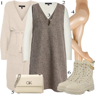 Outfit s Béžová Šněrovací Kotníková Bota Dockers by Gerli "Podzimní Outfit"