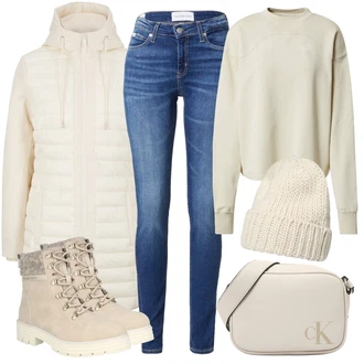 Baseball Outfit s Béžová/Bílá/Krémová/Khaki Čepice/Kšiltovka/Zimní čepice guido maria kretschmer women "Podzimní Outfit"Look: Skating, Kriket, Baseball, Apres ski