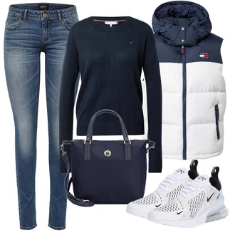 Air Max 270 Outfit s Černá/Bílá Běžecká bota/Běžecká bota/Bota na zumbu/Tenisová bota/Gymnastická bota/Tréninková bota/Volejbalová bota/Bota na fitness/Basketbalová bota Nike Sportswear "Podzimní Outfit"