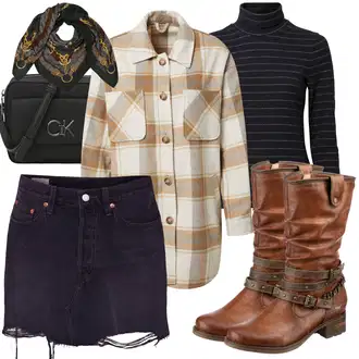 Džínovina Outfit s Černá/Tmavě modrá/Fialová Krátká Sukně/Džínová vintage sukně/Džínová Sukně/90tá Léta Sukně levi's ® "Podzimní Outfit"