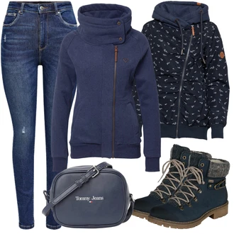 Outfit s Šedá Dlouhé Šaty/Taška/Dlouhá tylová sukně/Doplňek/Dlouhý Zimní Kabát Tommy Jeans "Podzimní Outfit"