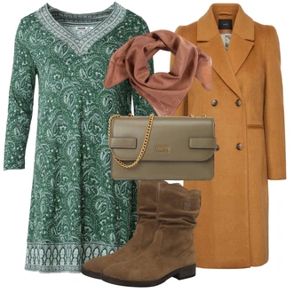 Krátká/mini Outfit s Šedá Dlouhé Kardigany/Taška Přes Rameno/Dlouhý Zimní Kabát/Doplňek/Batoh/Tělo/Zvonová Kalhoty/Dlouhá tylová Sukně Guess "Podzimní Outfit"