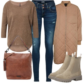 Outfit s Zelená Zimní bota/Chelsea Boty/Nízká bota na podpatku Tamaris "Podzimní Outfit"