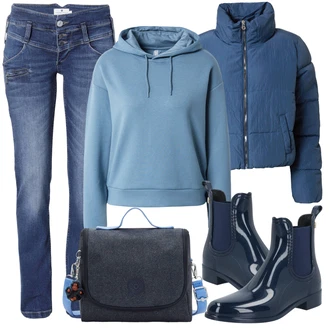 Outfit s Černá Taška Přes Rameno/Doplňek/Dlouhé Kardigany/Dlouhý Svetr/Dlouhá Tylová sukně/Batoh/Dlouhý Zimní Kabát Kipling "Podzimní Outfit"