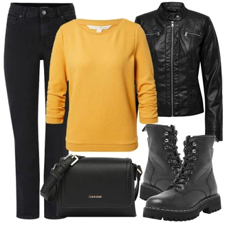 Motorka Outfit s Černá/Tmavě modrá Kozačka Motorkářská bota/Klasická Kozačka/Šněrovací Kotníková Bota/Bojová Bota/Motorkářská Bota Mustang "Podzimní Outfit"Look: Airsoft, Motorka, Skating, Jízda na koni