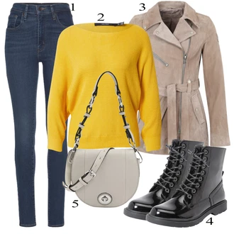 outfit mit Rumena Pletenina VERO MODA "Padajoča oblačila"