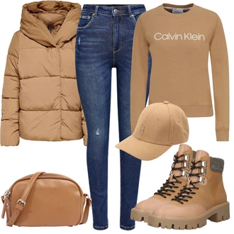 Outfit s Hnědá Klobouk Kšiltovka Tommy Hilfiger "Podzimní Outfit"