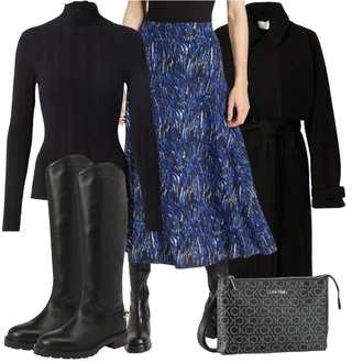 Outfit s Černá Zimní bota/Nízká bota na podpatku/Kozačka Chelsea Boty Tommy Hilfiger "Podzimní Outfit"