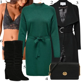 Jesen Outfit sa Crna Čizma do Koljena/Duga Čizma/Čizma na visoku petu/Čizma na Špic/Čizma Iznad Koljena/Široke čizme Karolina Kurkova Originals "Tvoj otmjeni outfit"