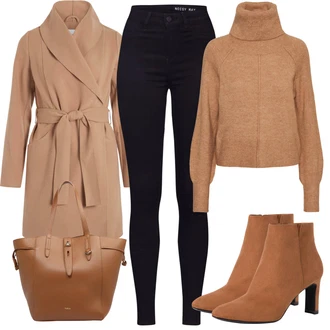 S podšívkou Outfit s Černá/Tmavě modrá Motorkářské Džíny/High Waist Džínové Kalhoty/Push up Džín/Kožená bunda/Kožené Boty/Termální Džíny/Zimní bunda Noisy may "Podzimní Outfit"