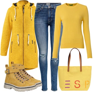 Outfit s Hnědá Šněrovací Kotníková Bota Dockers by Gerli "Outfit v podzimních barvách"