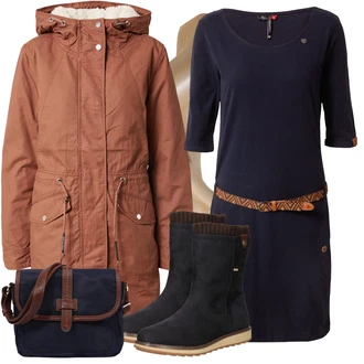 Outfit s Béžová Punčocháče Falke "Outfit v podzimních barvách"