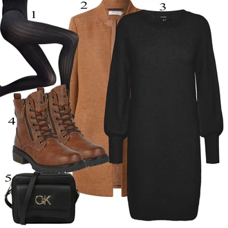 Outfit s Červená Zimní bota/Nízká bota na podpatku/Šněrovací bota Mustang "Podzimní Outfit"