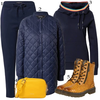 Outfit s Černá Móda Pro Plnoštíhlou/Mikina s kapucí Mikina Ragwear "Podzimní Outfit"