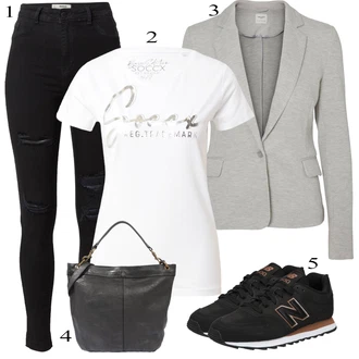 Outfit s Černá Teniska New Balance "Podzimní Outfit"