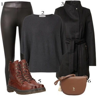 Outfit s ?erná Móda Pro Plno?tíhlou/Midi Kabát/Vest Dlouhý svetr Only "Podzimní Outfit"