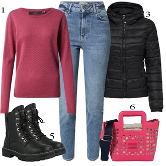 Outfit s Dlouhé Šaty/Dlouhá tylová sukně/Pletený Oděv/Svetrové Šaty/Dlouhý Zimní Kabát VERO MODA "Podzimní Outfit"