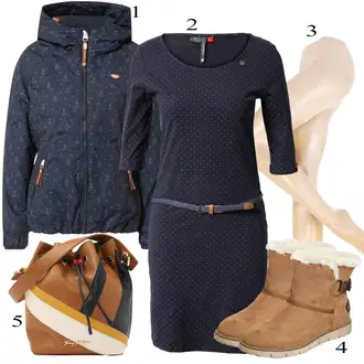 Punije Outfit sa Tamnoplava Haljina Veći Broj/Haljina/Tunika Ragwear "Tvoj otmjeni outfit"