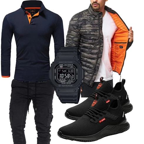 Blau Winter Parka Indicode Jeans kombinieren