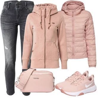 Outfit s Béžová Dlouhý Zimní Kabát/Móda Pro Plnoštíhlou/Dlouhá tylová sukně/Mikina/Dlouhé Šaty/Teplák Ragwear "Skvělé pro podzim"