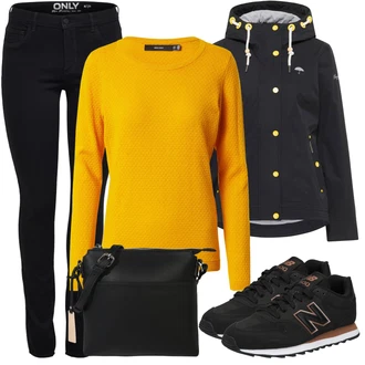 Outfit s Černá Teniska New Balance "Skvělé pro podzim"