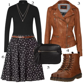 Biker outfit mit Rjava/Temno rjava/Roza Vintage Usnjena Jakna/Jesenska jakna/Motoristična jakna/Jakna iz Umetnega Usnja/Usnjena Bomber Jakna/Usnjena Jakna/Pomladna jakna Oakwood "Padajoča oblačila"