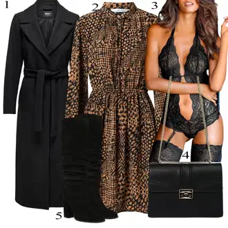 Outfit sa Crna/Ljubičasta/Žuta steznik/Čipkasti Bodiji/Korselet/steznik/Komplet donjeg rublja od čipke/Čipkasti grundjac Lascana "Tvoj otmjeni outfit"