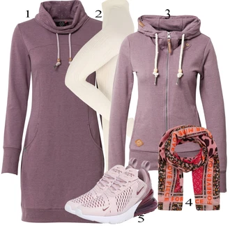 Outfit s Šedá Žerzejové Šaty Ragwear "Podzimní Outfit"