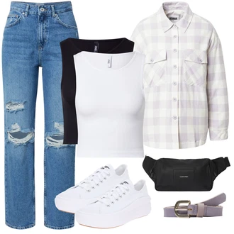Outfity z 90. let Rave s Bílá/Krémová Teniska na platformě/Plátěná teniska/Nízká Teniska Converse "Praktický vzhled 90. let"Look: Bar, Koncert, Ibiza, Rave, Škola, Svatba