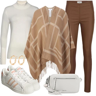 Outfit s Zelená Pončo/Pončo & Kimono/Sveter Vila "Perfekt na podzim"