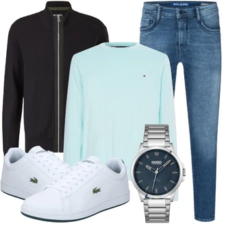 Outfit mit Grau Sneaker Lacoste "Schönes Freizeit Outfit"